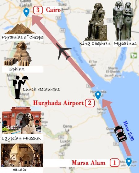 Drei Tage Kairo Reise von Marsa Alam mit dem Flug