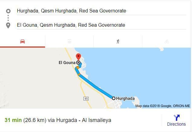 Transfer from El Gouna to Hurghada Airport
